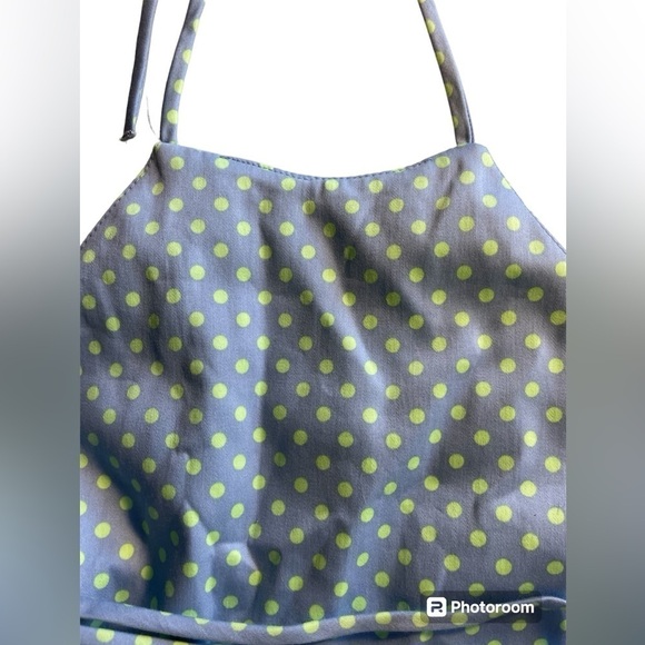 Zara Polka Dot Cropped Halter Strappy Cotton Top Size Medium NWT - Picture 5 of 8